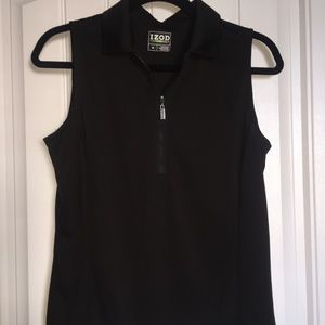 IZOD Golf Shirt Medium Black Sleeveless